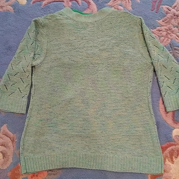 Christopher and Banks Woman's Large Green 3/4 Sleeve Cardigan and Tank - Picture 3 of 7